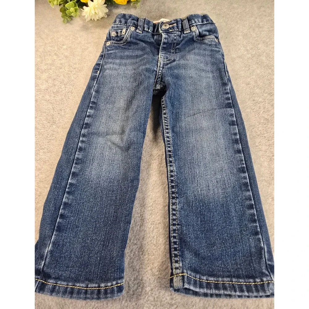 Levis 514 Straight Leg Jeans Toddler Boys Size 24M Blue Denim Elastic Waist
